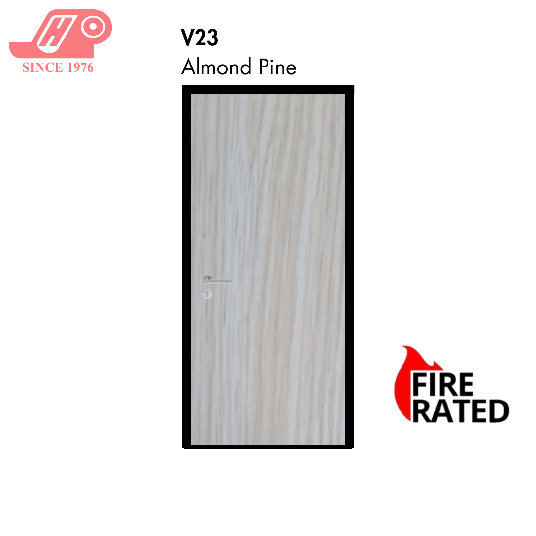 Fire-rated laminate door – Almond Pine design (V23)