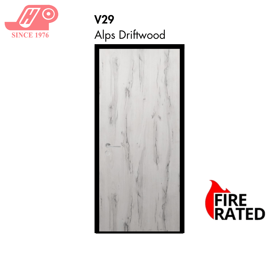 Fire-rated laminate door – Alps Driftwood design (V29)