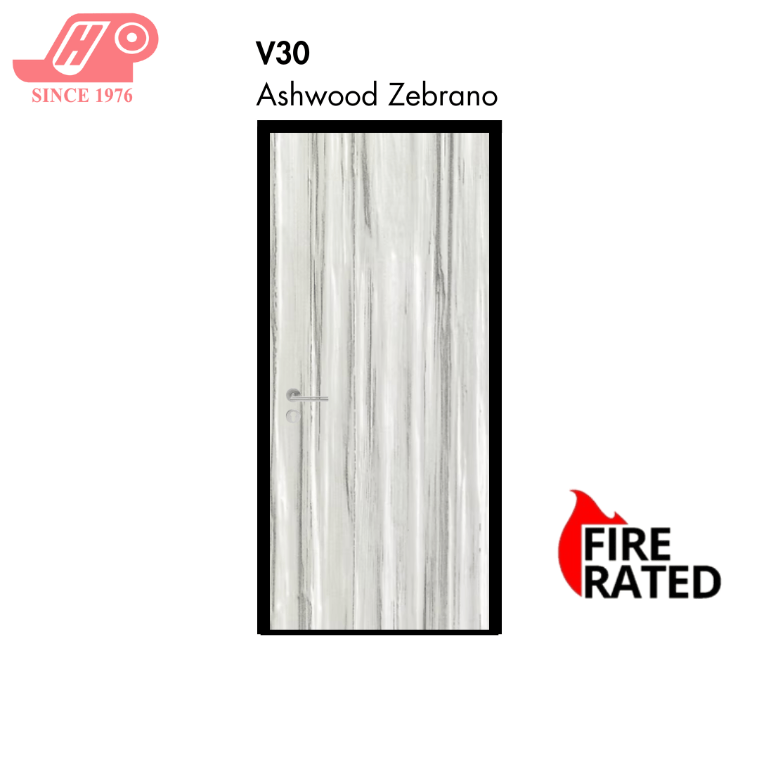Fire-rated laminate door – Ashwood Zebrano design (V30)