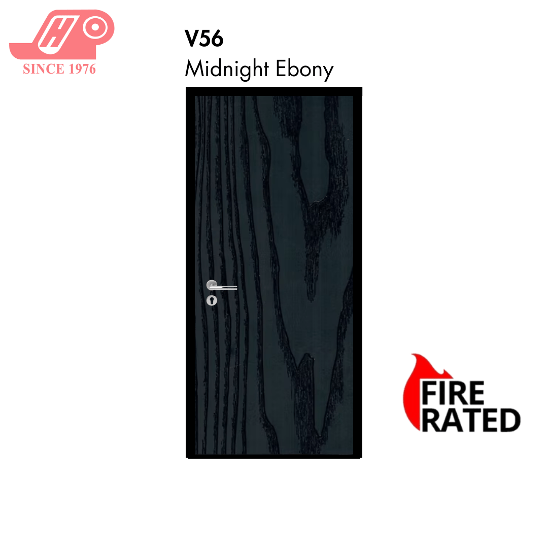 Fire-rated laminate door – Midnight Ebony design (V56)