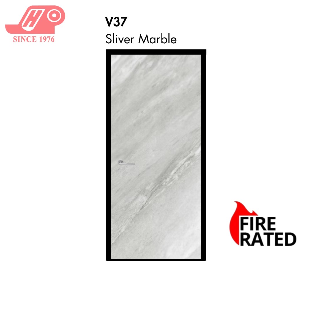 Fire-rated laminate door – Sliver Marble design (V37)