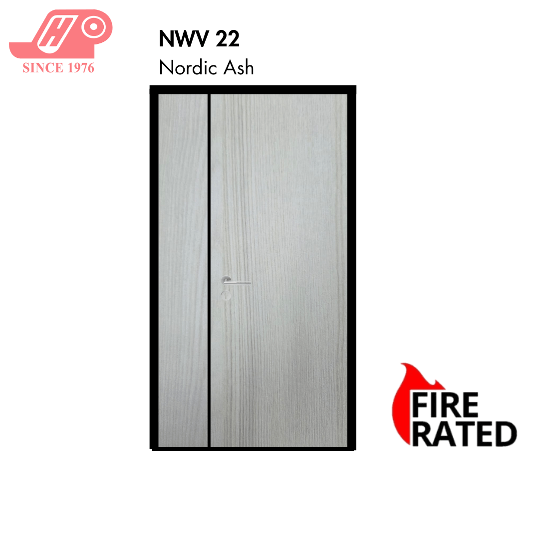 Fire-rated main door 4x7 ft – Nordic Ash design (NW22) with solid timber core