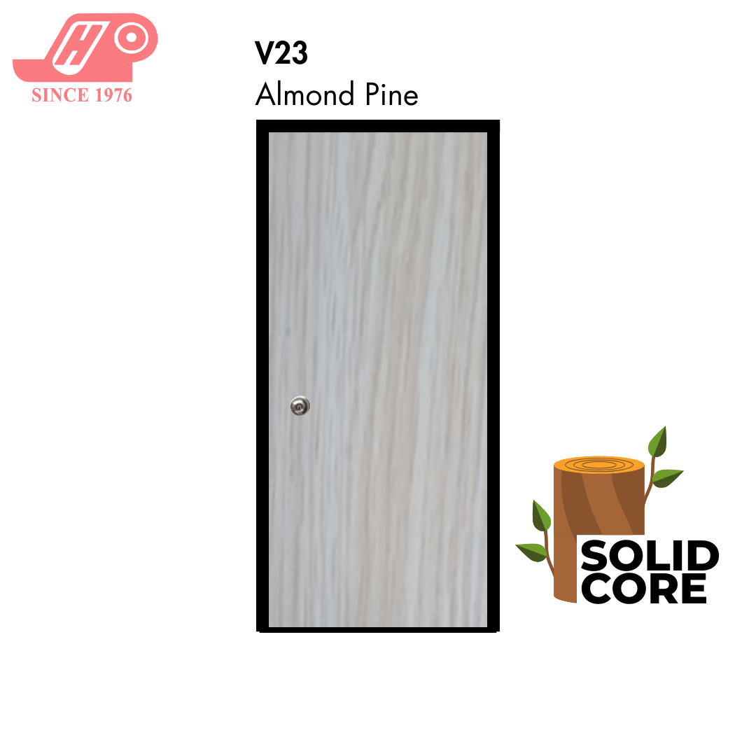Solid core laminate room door – Almond Pine design (V23)