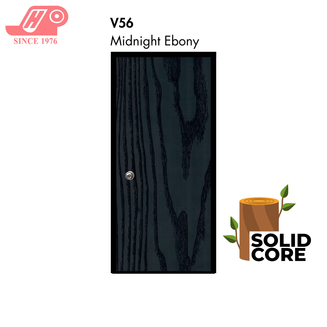 Solid core laminate room door – Midnight Ebony design (V56)