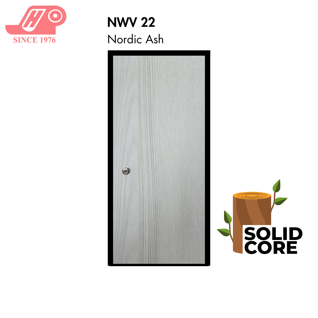 Solid core laminate room door – Nordic Ash design (NWV 22)