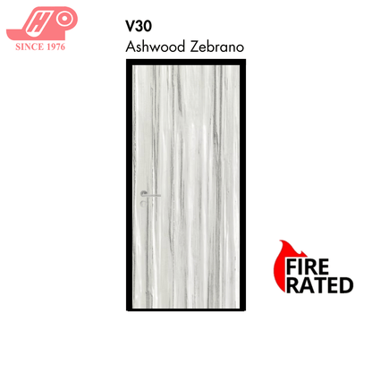 Fire-rated laminate door – Ashwood Zebrano design (V30)
