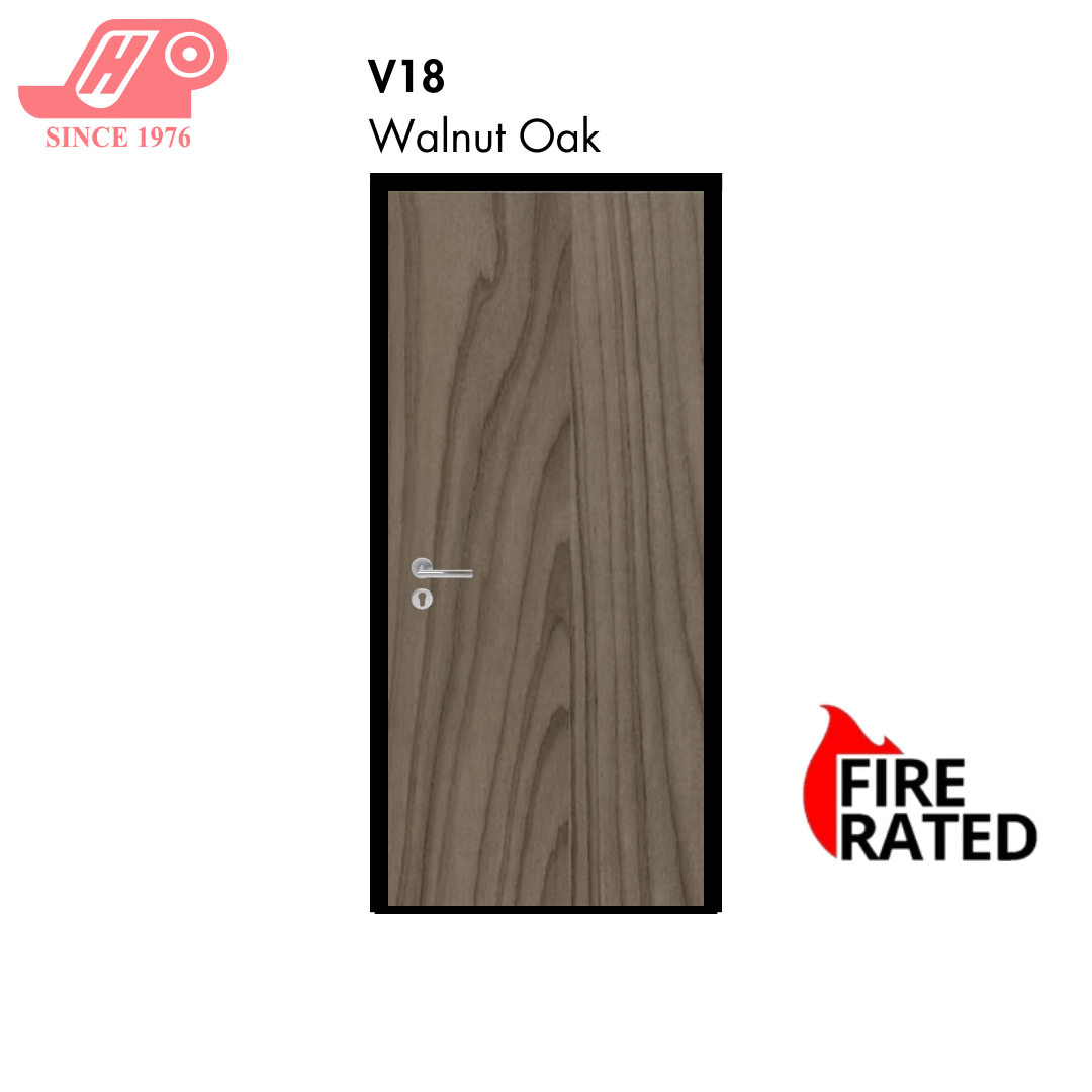 Fire-rated laminate door – Walnut Oak design (V18)