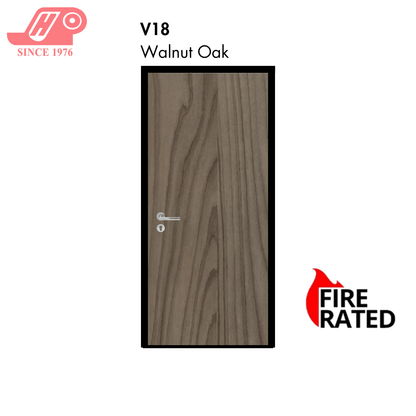 Fire-rated laminate door – Walnut Oak design (V18)
