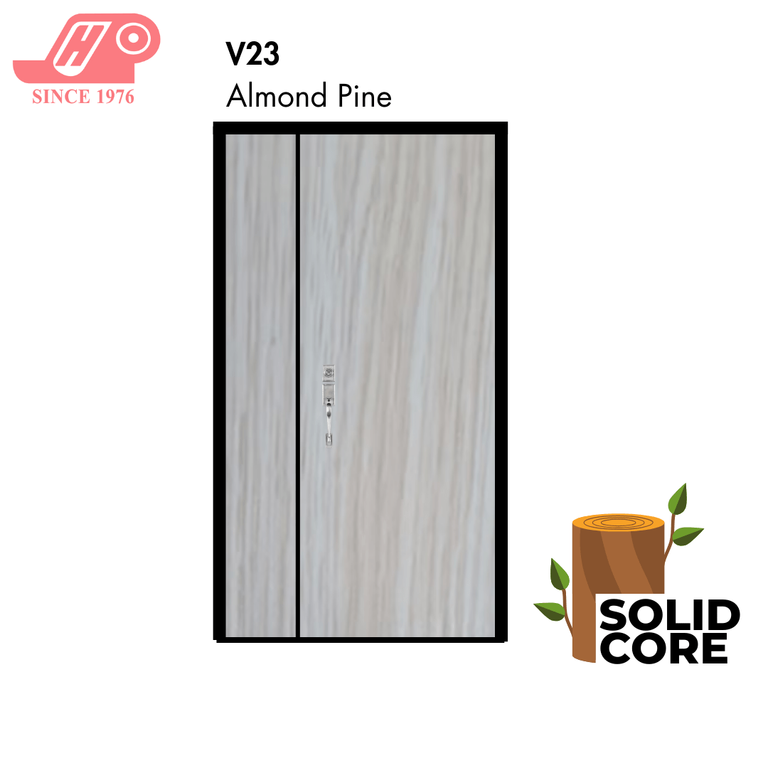 main door 4x7 ft – Almond Pine design (V23) with solid timber core