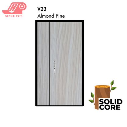 main door 4x7 ft – Almond Pine design (V23) with solid timber core