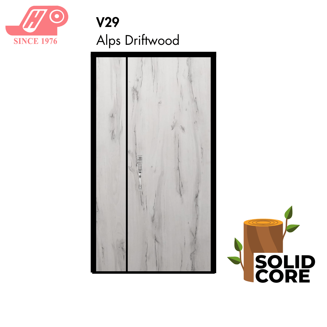 main door 4x7 ft – Alps Driftwood design (V29) with solid timber core
