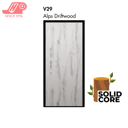 Solid core laminate main door – Alps Driftwood design (V29)