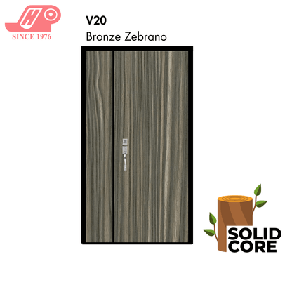 main door 4x7 ft – Bronze Zebrano design (V20) with solid timber core