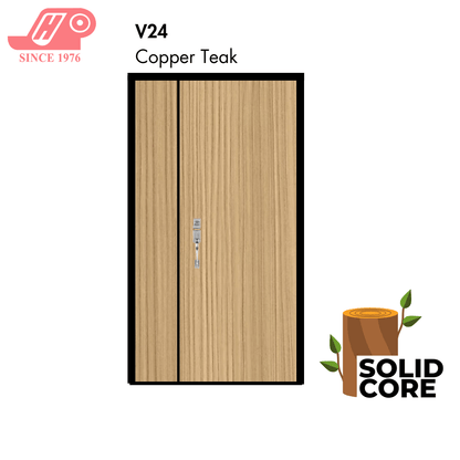 main door 4x7 ft – Copper Teak design (V24) with solid timber core
