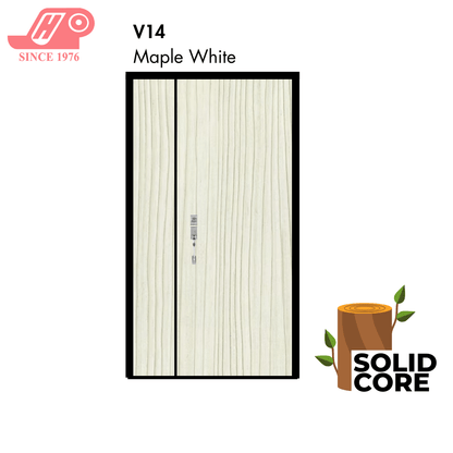 main door 4x7 ft – Maple White design (V14) with solid timber core
