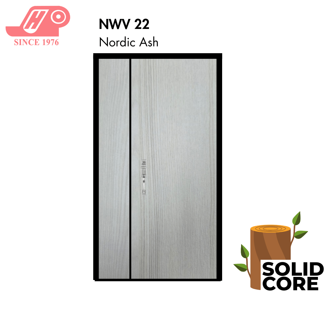 main door 4x7 ft – Nordic Ash design (NW22) with solid timber core
