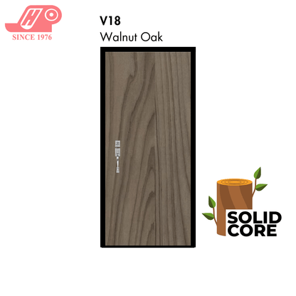 Solid core laminate main door – Walnut Oak design (V18)